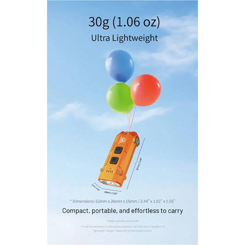 Nitecore Ultra-Long 720 USB-C Keychain Flashlight