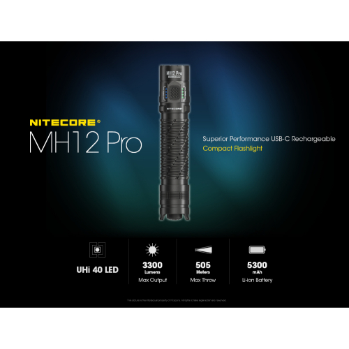 Nitecore MH12PRO 3300 Lumens Flashlight