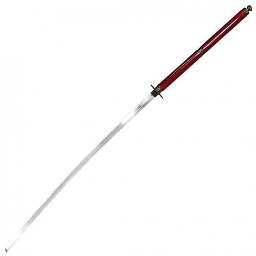 Red Serrated Steel Blade Katana
