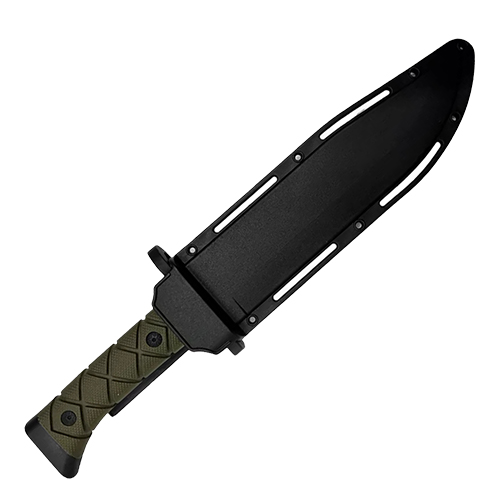 Black Tactical Serrated Fixed Knife