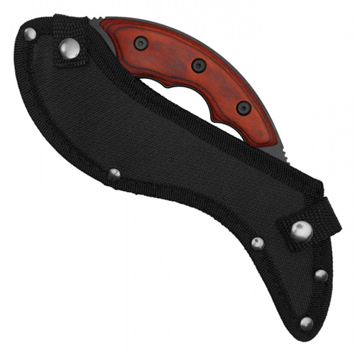 Wartech Black Dual Hybrid Black Steel Blades - Red Wood Handle