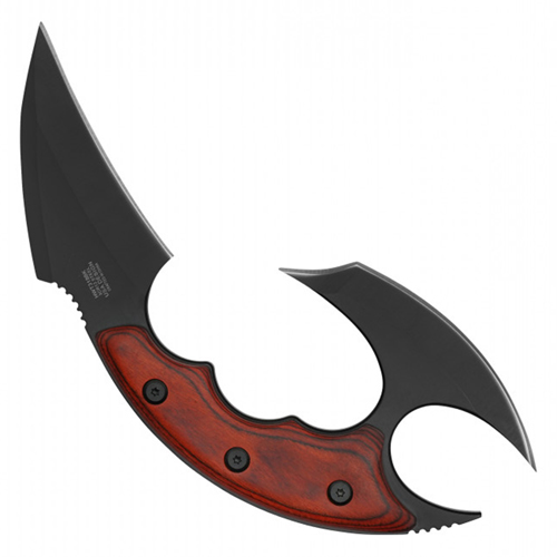 Wartech Black Dual Hybrid Black Steel Blades - Red Wood Handle
