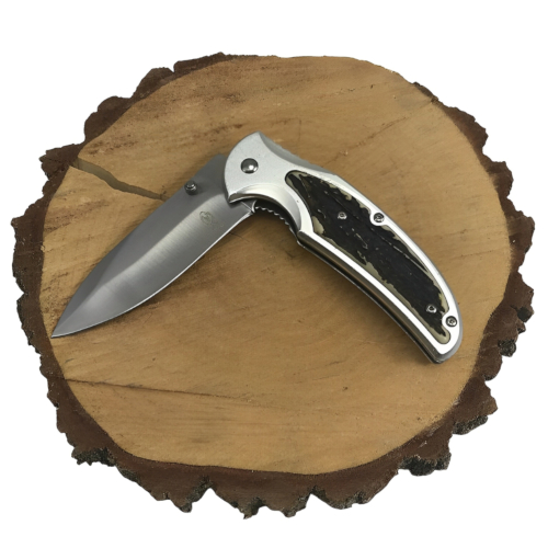 Buckshot Faux Stag Folding Knife