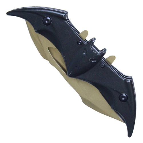 Bat Wings 2-Tone Black Steel Dual Blades - Black Bat Wings Handle