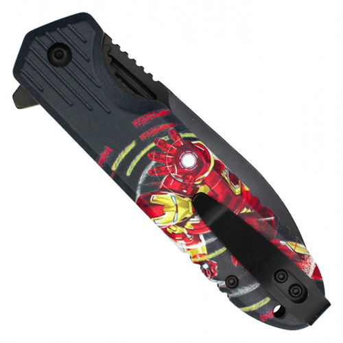 Spider Hero Stonewashed Steel Blade - Red Spider Hero Print Handle