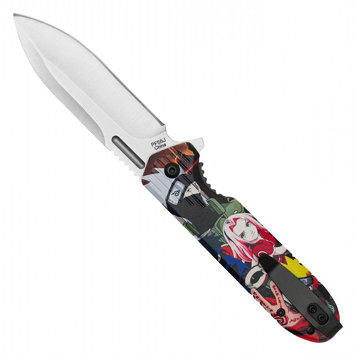 Spider Hero Stonewashed Steel Blade - Red Spider Hero Print Handle