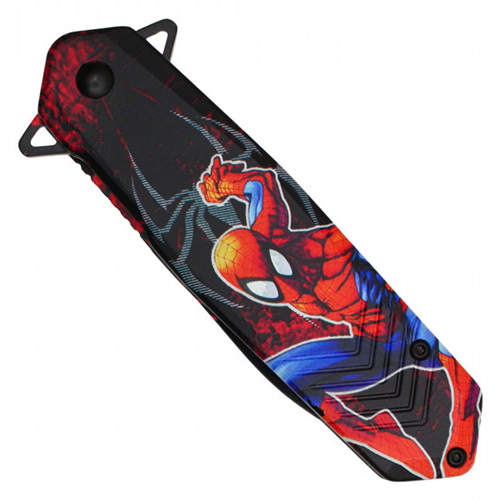 Spider Hero Black Graphic Steel Blade -  Spider Hero Graphic Handle