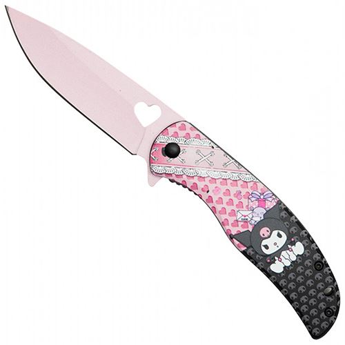 Angry Cat Pink 3.75 Blade Knife