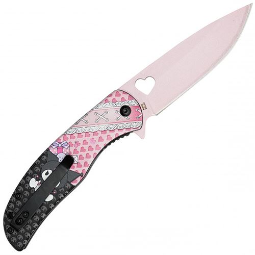 Angry Cat Pink 3.75 Blade Knife