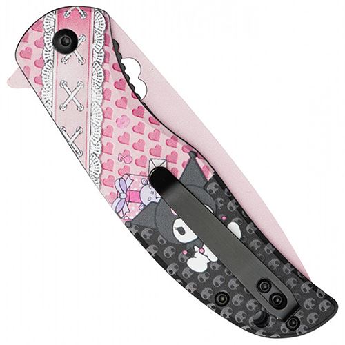 Angry Cat Pink 3.75 Blade Knife