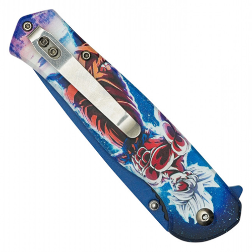 Red Dragon Etched Black Steel Blade - Red Dragon Print Handle
