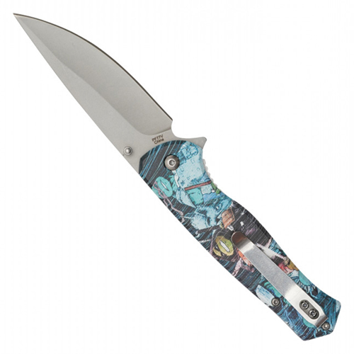 Red Dragon Etched Black Steel Blade - Red Dragon Print Handle