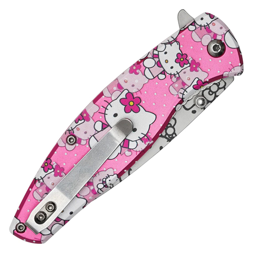 Kitty Dreams Etched Silver Steel Blade - Pink Kitty Dreams Print Handle
