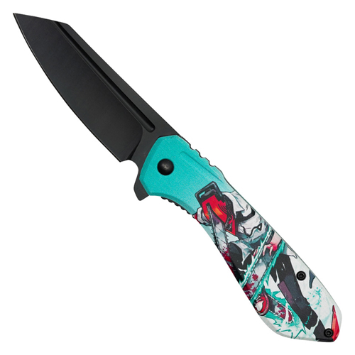 Menace 2-Tone Graphic Steel Blade - Red Menace Graphic Handle