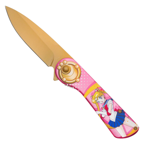 Sailor Moon 8'' Pink & Gold Folding Knife