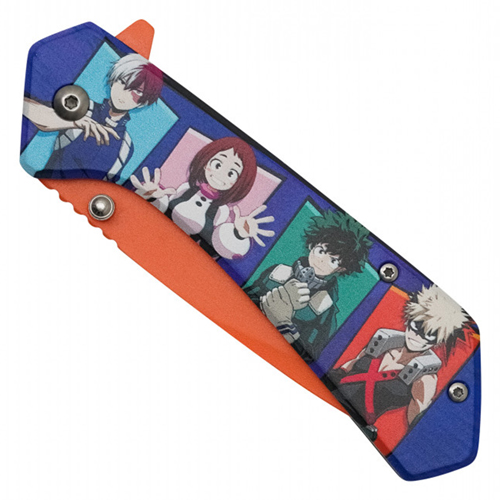 Hero Class Orange Print Steel Blade - Blue Hero Class Print Handle