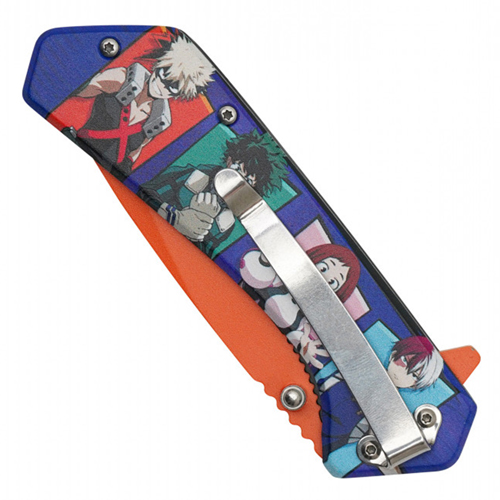 Hero Class Orange Print Steel Blade - Blue Hero Class Print Handle