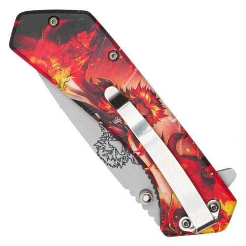 Hero Class Orange Print Steel Blade - Blue Hero Class Print Handle