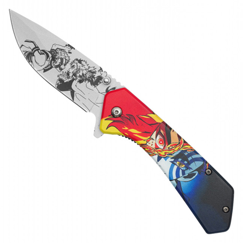 Hero Class Orange Print Steel Blade - Blue Hero Class Print Handle