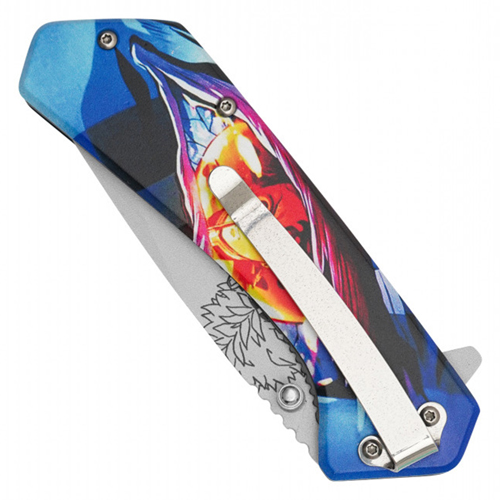 Hero Class Orange Print Steel Blade - Blue Hero Class Print Handle