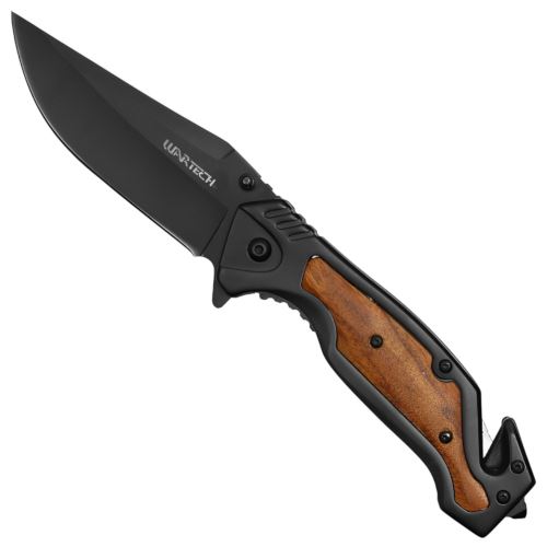 Wartech 8.5'' Folding Knife w/ Wood Inlay