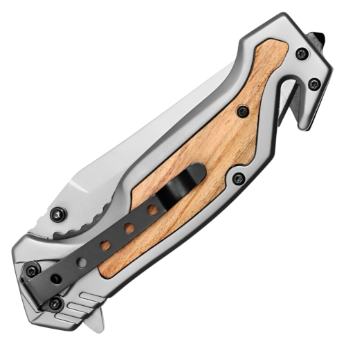 Wartech 8.5'' Folding Knife w/ Wood Inlay