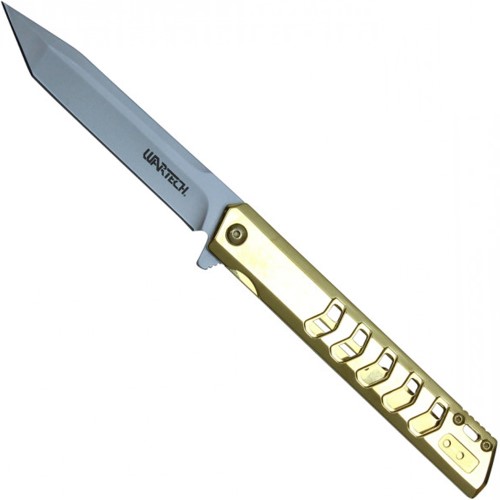 Elevate your style with the Neptune Silver Tanto Pocket Knife accented in radiant gold. Versatile, durable, and perfect for everyday carry. Upgrade your gear now!