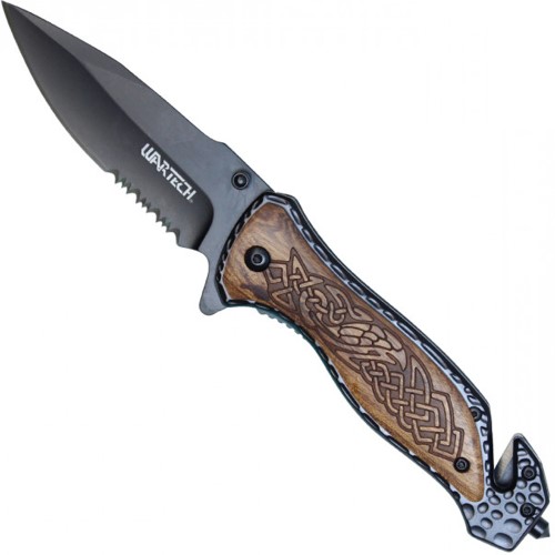 Enhance your gear with the Neptune Celtic Steel Folding Knife featuring Celtic wood accents. Versatile, durable, and perfect for everyday carry. Elevate your gear now!