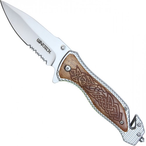 Enhance your gear with the Neptune Celtic Steel Folding Knife featuring Celtic wood accents. Versatile, durable, and perfect for everyday carry. Elevate your gear now!
