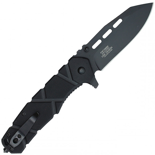 Milspec Tactical Black Steel Blade Folding Knife