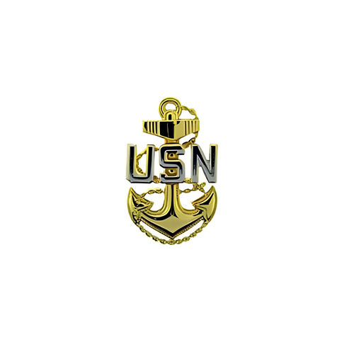 Chief Pet.Off.Bas 1-1/4 Inch Usn Pin