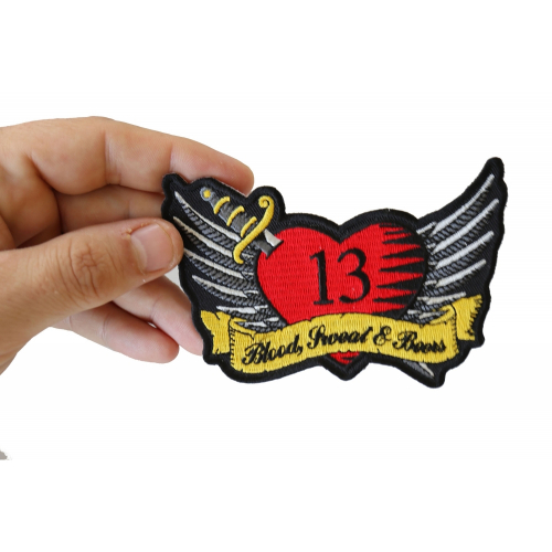 Cheap Place Patch Blood Sweat and Beers Funny with Heart and Wings