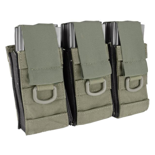 Aggressor Molle Ready AK M4 MP5 Triple Magazine Pouch - Ranger Green