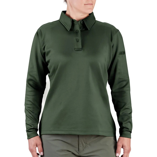 Women's Uniform Polo - Long Sleeve Dark Green XS