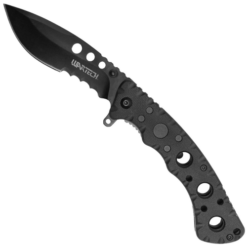 Black ABS Steel Folding Knife