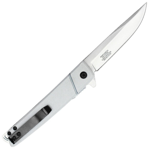 Folding Steel Pouch Knife with Blue Samurai Handle