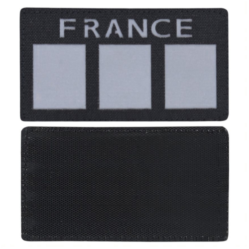 France Flag Laser Cut Patch Black/Reflective-L