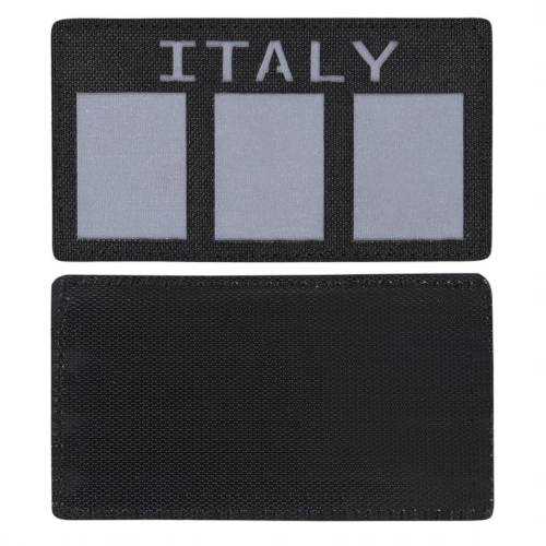 Italy Flag Laser Cut Patch Black/Reflective-L