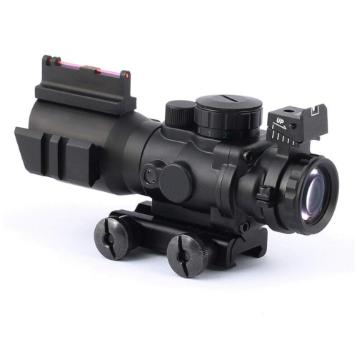 4X Glass Reticle Scope with Green Coating - 32mm