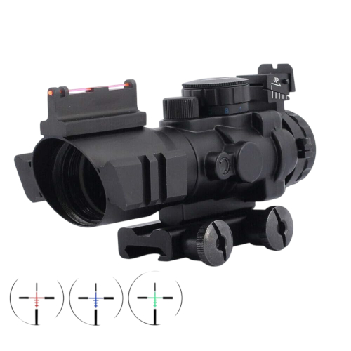 4X Glass Reticle Scope with Green Coating - 32mm