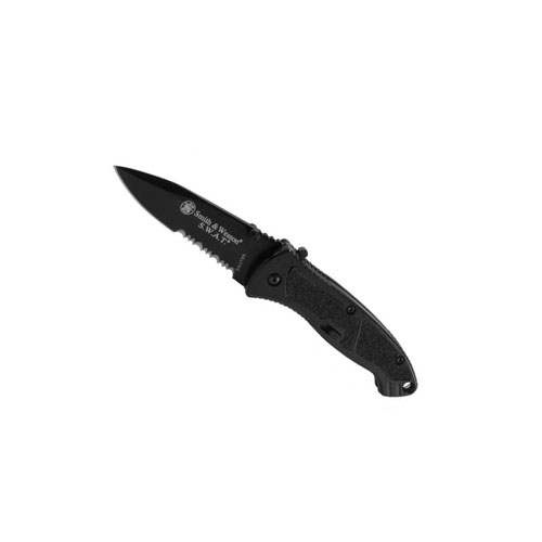 Smith & Wesson Black Small S.W.A.T Serrated Assisted Opening Folding Knife