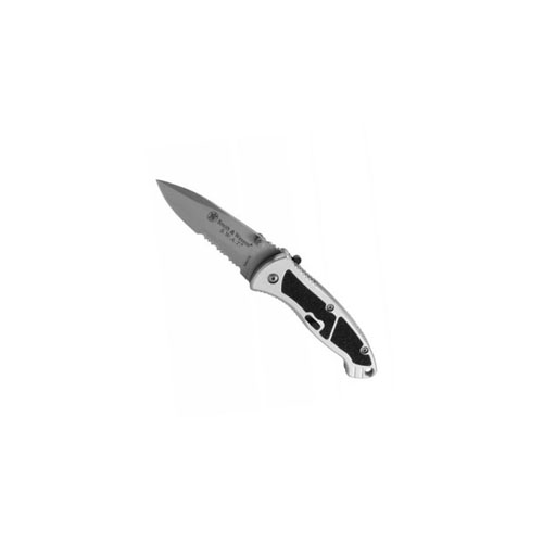 Smith & Wesson SW-SWATS Small Drop Point Serrated Assisted Single Blade Pocket Knife