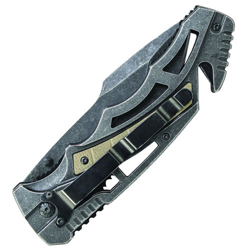 Smith & Wesson Border Guard With Skeleton Handle - Half Serrated Edge