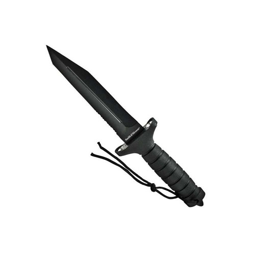 Smith & Wesson H.R.T. tanto fixed blade with pomel and sheath serrated