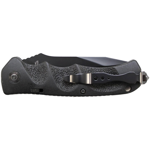 Schrade Black Tanto 40 Percent Serrated 4116 Steel Push Button Lock