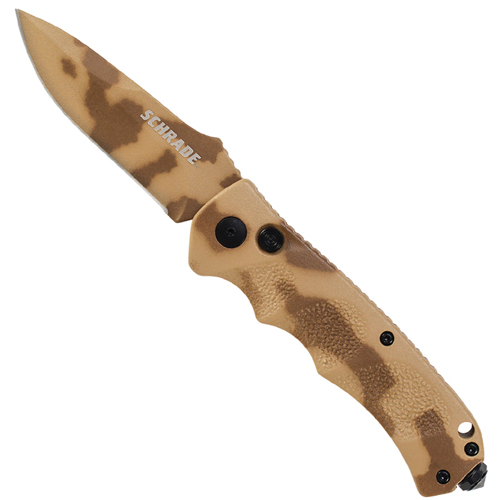 Schrade SC60D Desert Camo Aluminum Handle Folding Knife