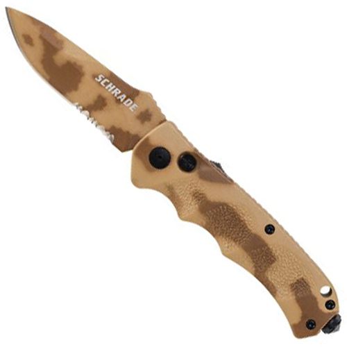 Schrade SC60D Desert Camo Aluminum Handle Folding Knife