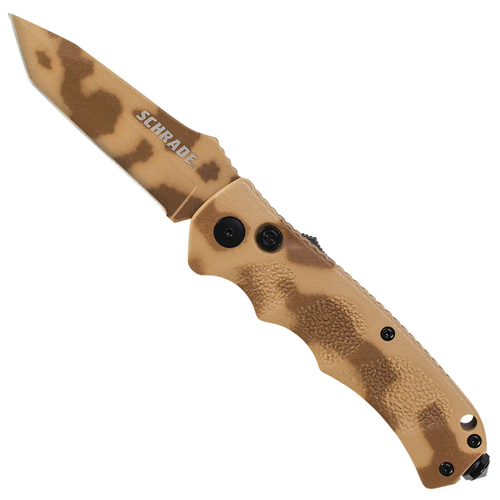Schrade SC60D Desert Camo Aluminum Handle Folding Knife