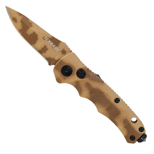 Schrade Mini Desert Camo Aluminum Handle Folder Knife