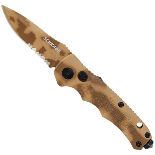 Schrade Mini Desert Camo Aluminum Handle Folder Knife